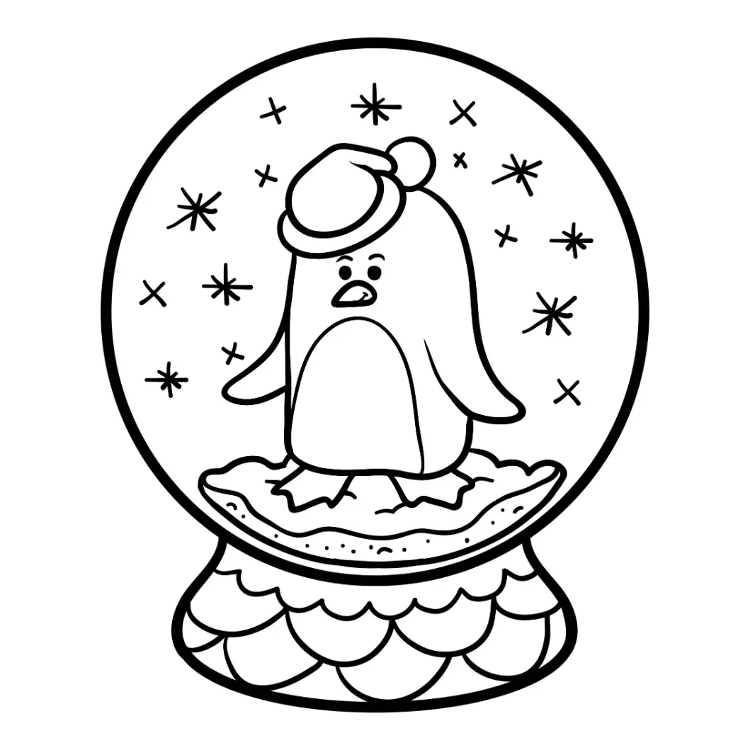 Free Snow Globe Picture To Color In