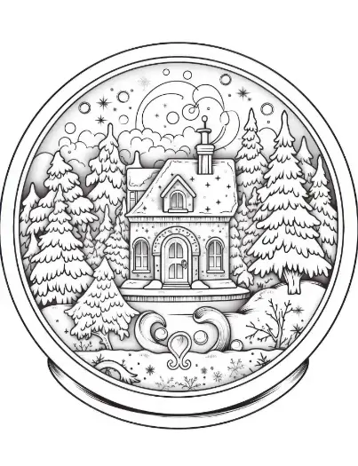 Free Snow Globe Picture To Color In