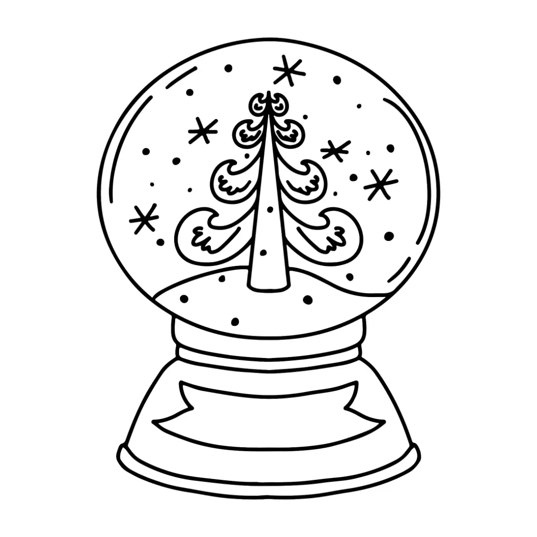 Free Snow Globe Picture To Color In