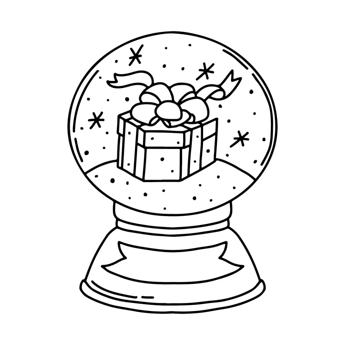 Free Snow Globe Picture To Color In