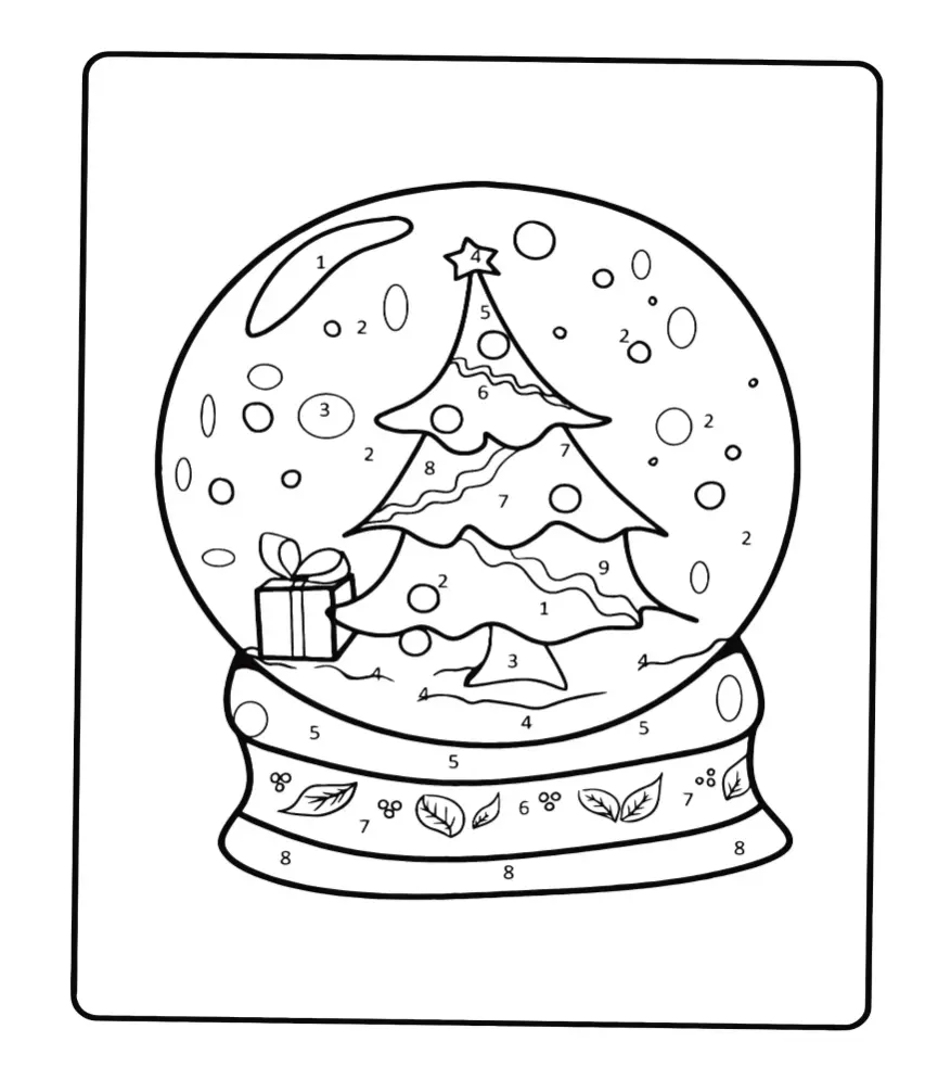 Free Snow Globe Picture To Color In