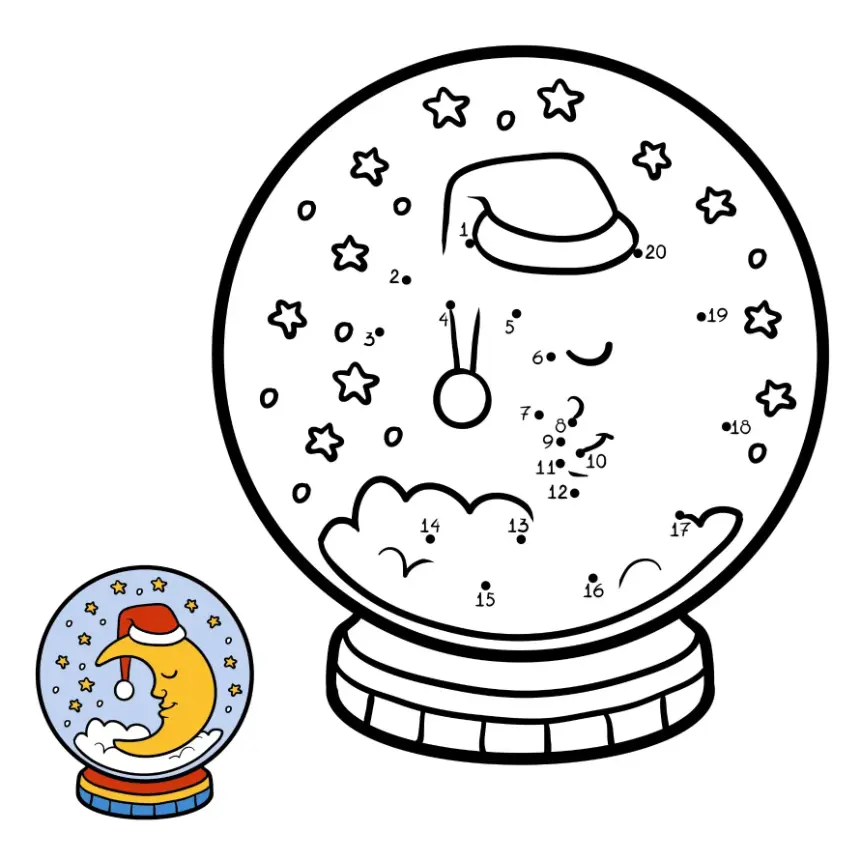 Free Snow Globe Picture To Color In