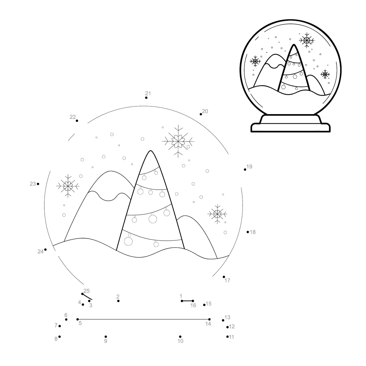 Free Snow Globe Picture To Color In