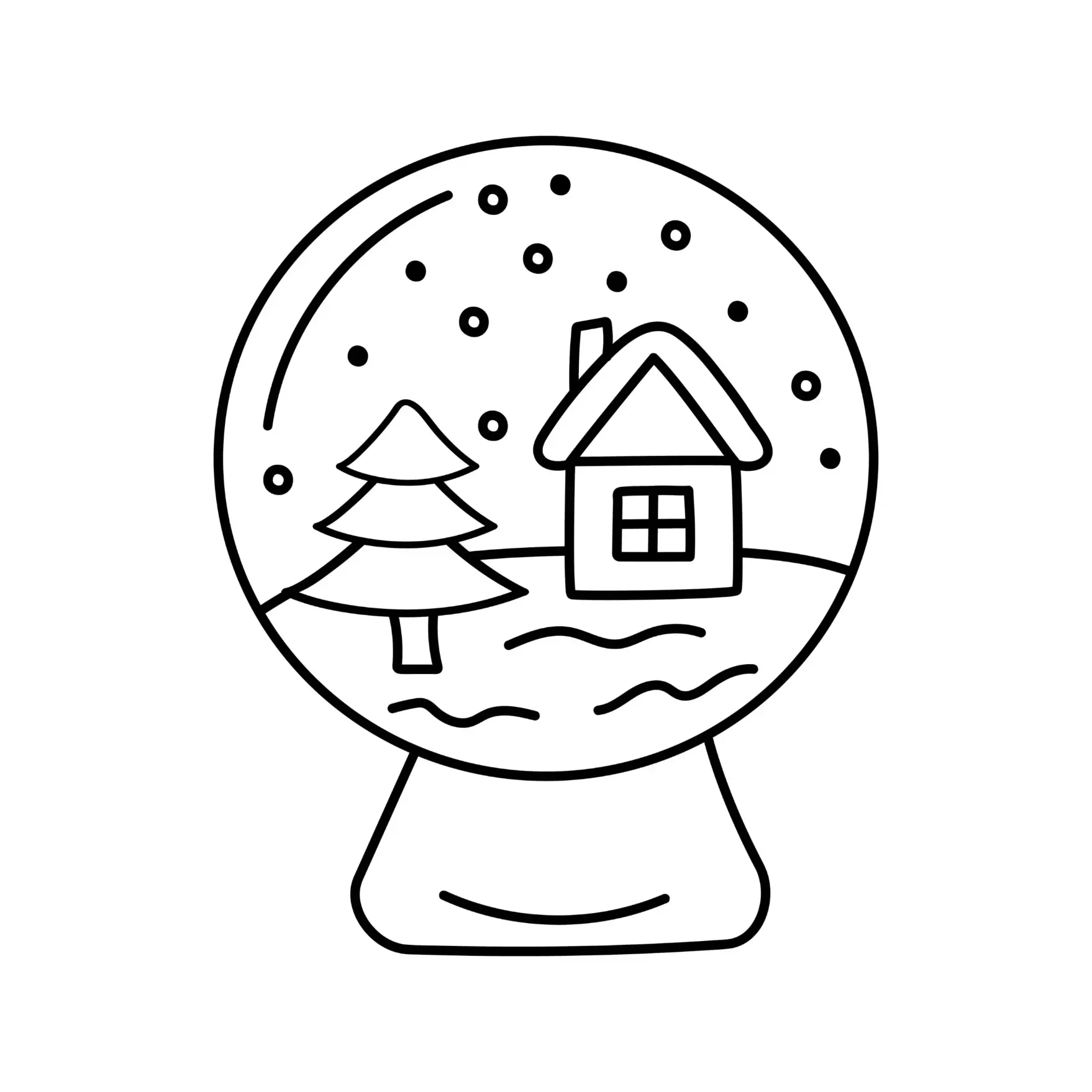 Free Snow Globe Picture To Color In