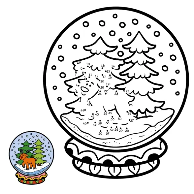 Free Snow Globe Picture To Color In