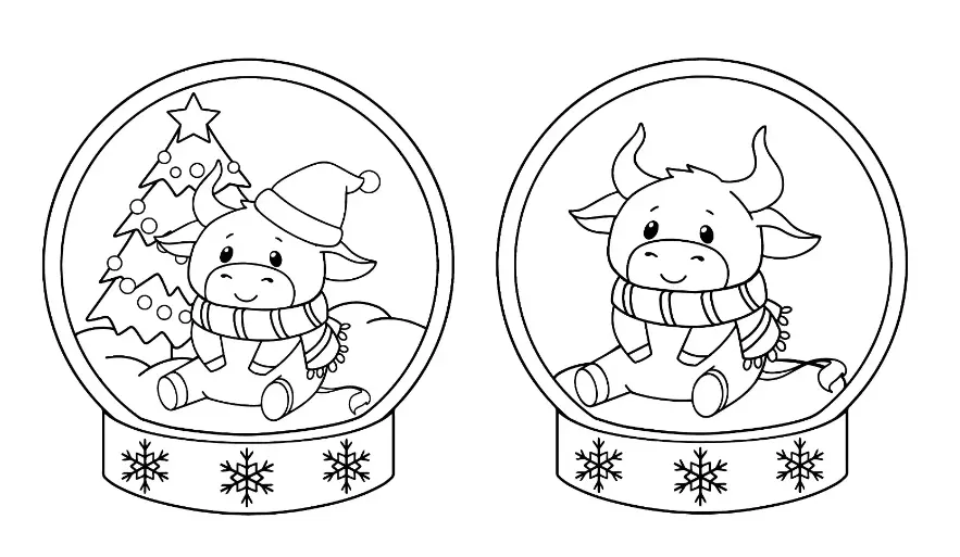 Free Snow Globe Picture To Color In