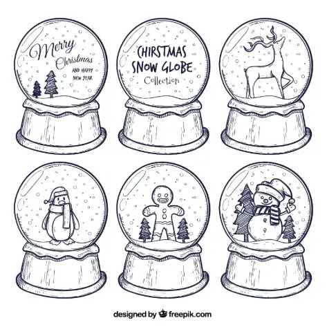 Free Snow Globe Picture To Color In