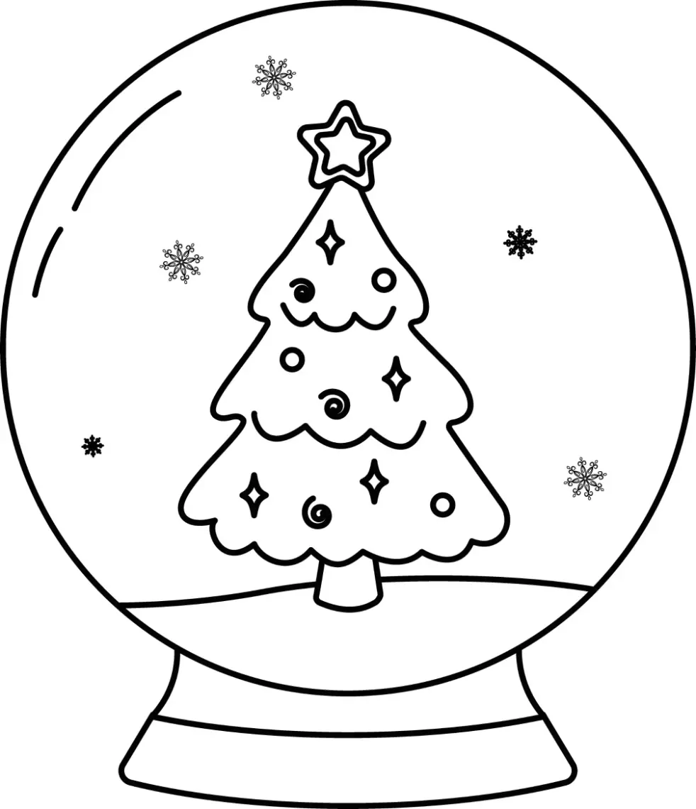 Free Snow Globe Picture To Color In