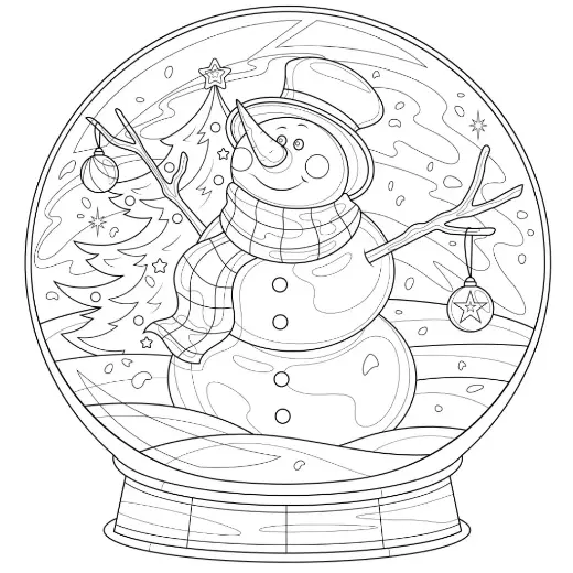 Free Snow Globe Picture To Color In