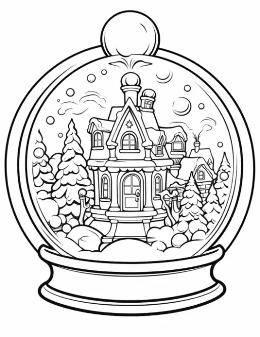 Free Snow Globe Picture To Color In