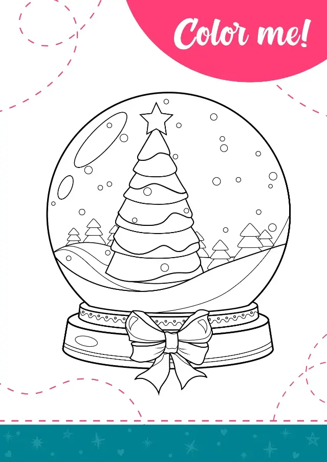 Free Snow Globe Picture To Color In