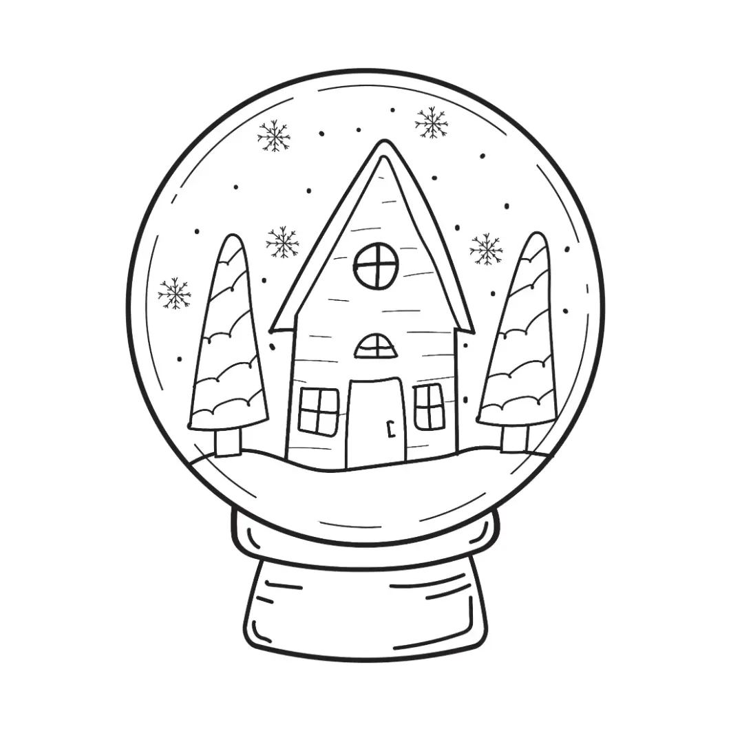 Free Snow Globe Picture To Color In