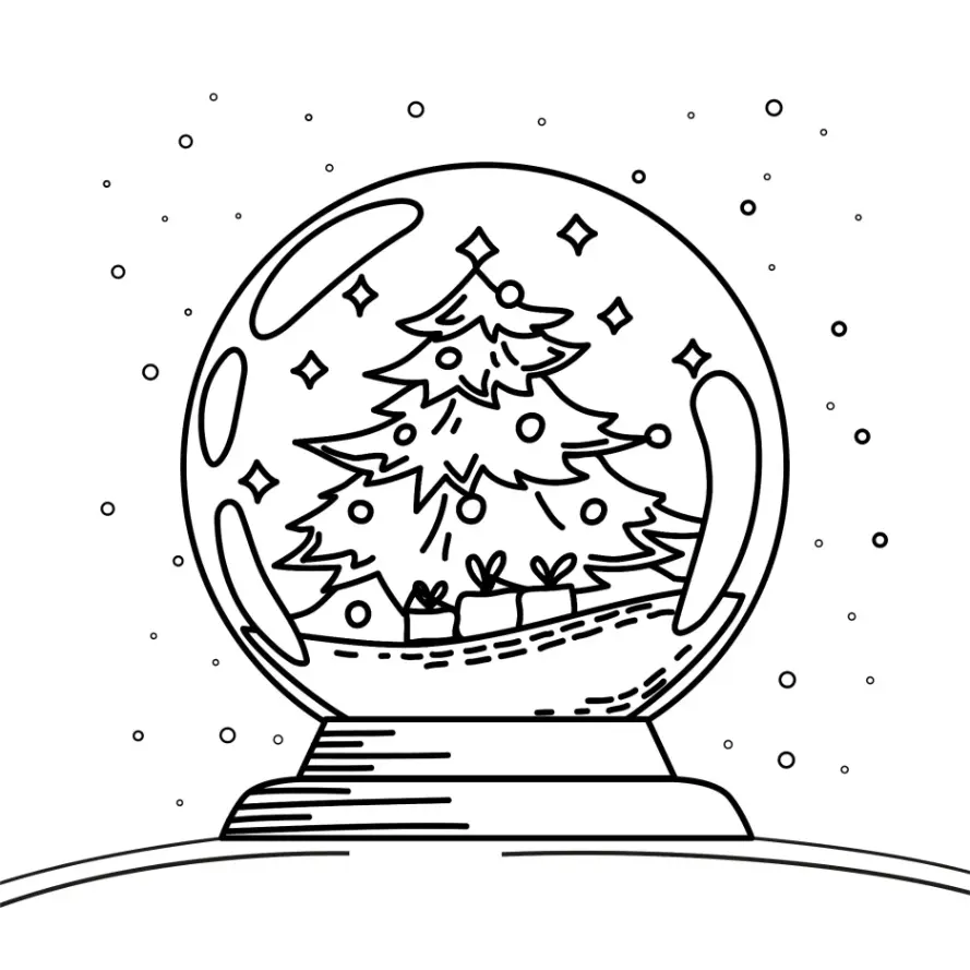 Free Snow Globe Picture To Color In