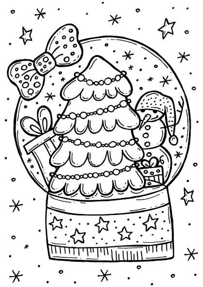 Free Snow Globe Picture To Color In