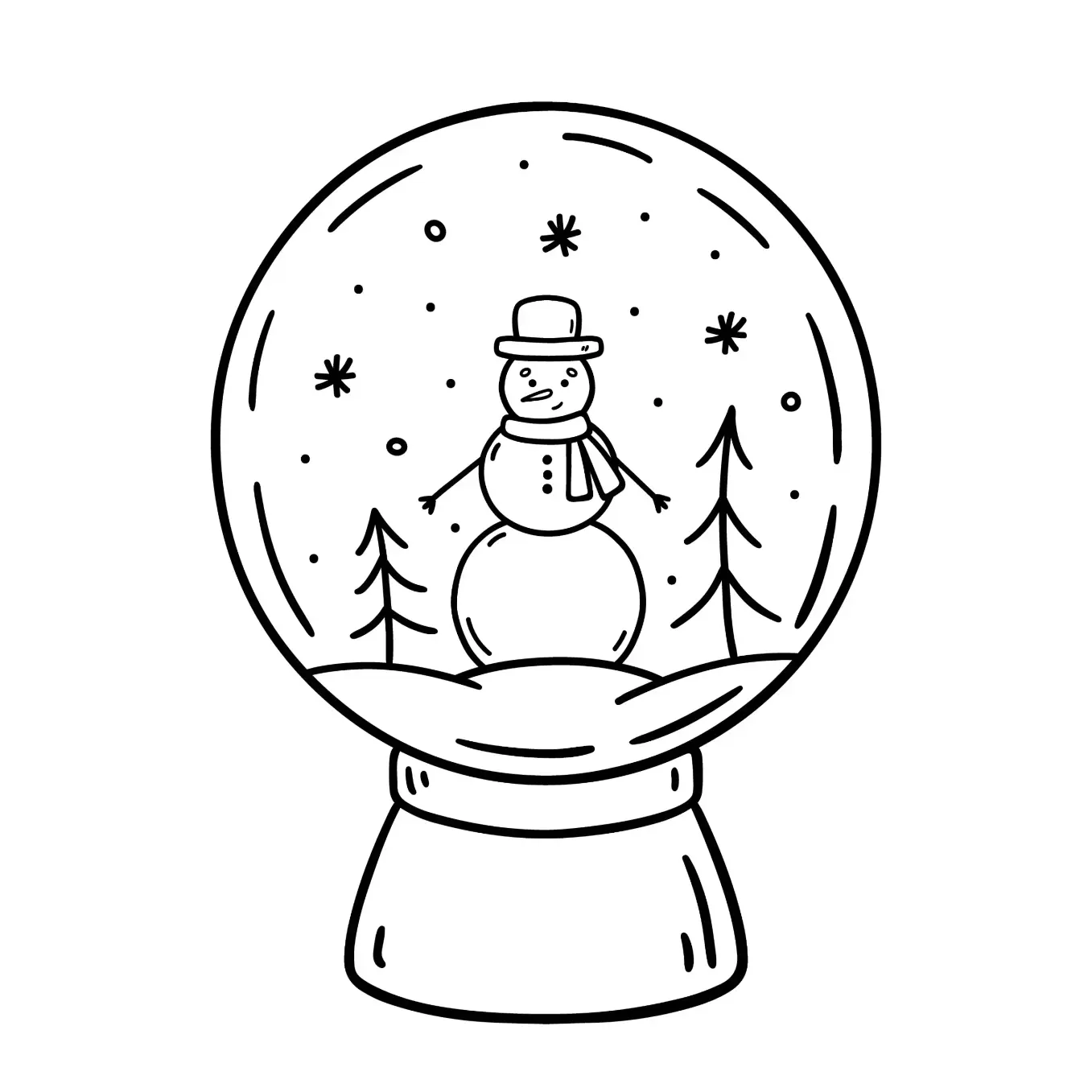 Free Snow Globe Picture To Color In