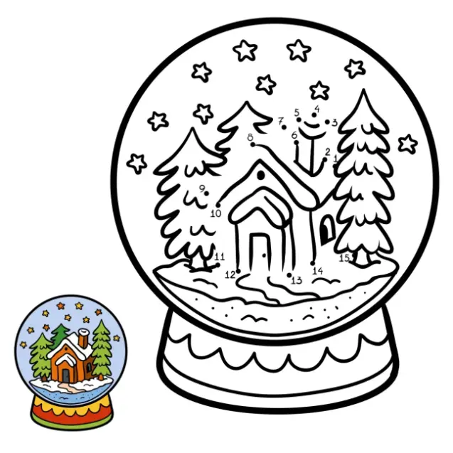 Free Snow Globe Picture To Color In