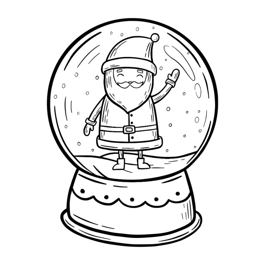 Free Snow Globe Picture To Color In