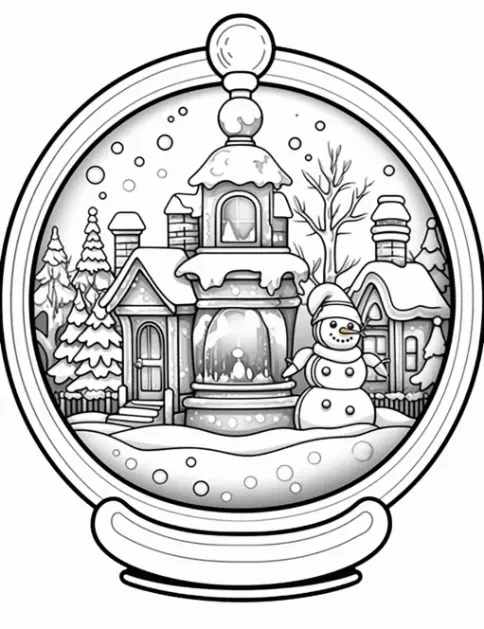 Free Snow Globe Picture To Color In