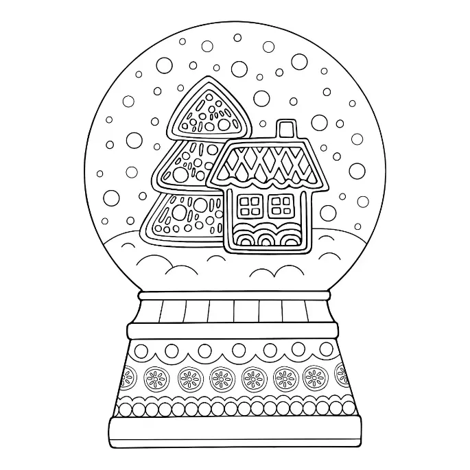 Free Snow Globe Picture To Color In