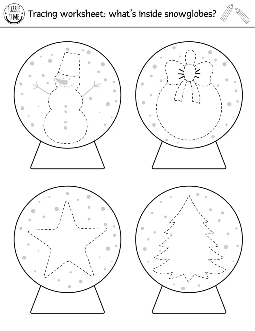 Free Snow Globe Picture To Color In