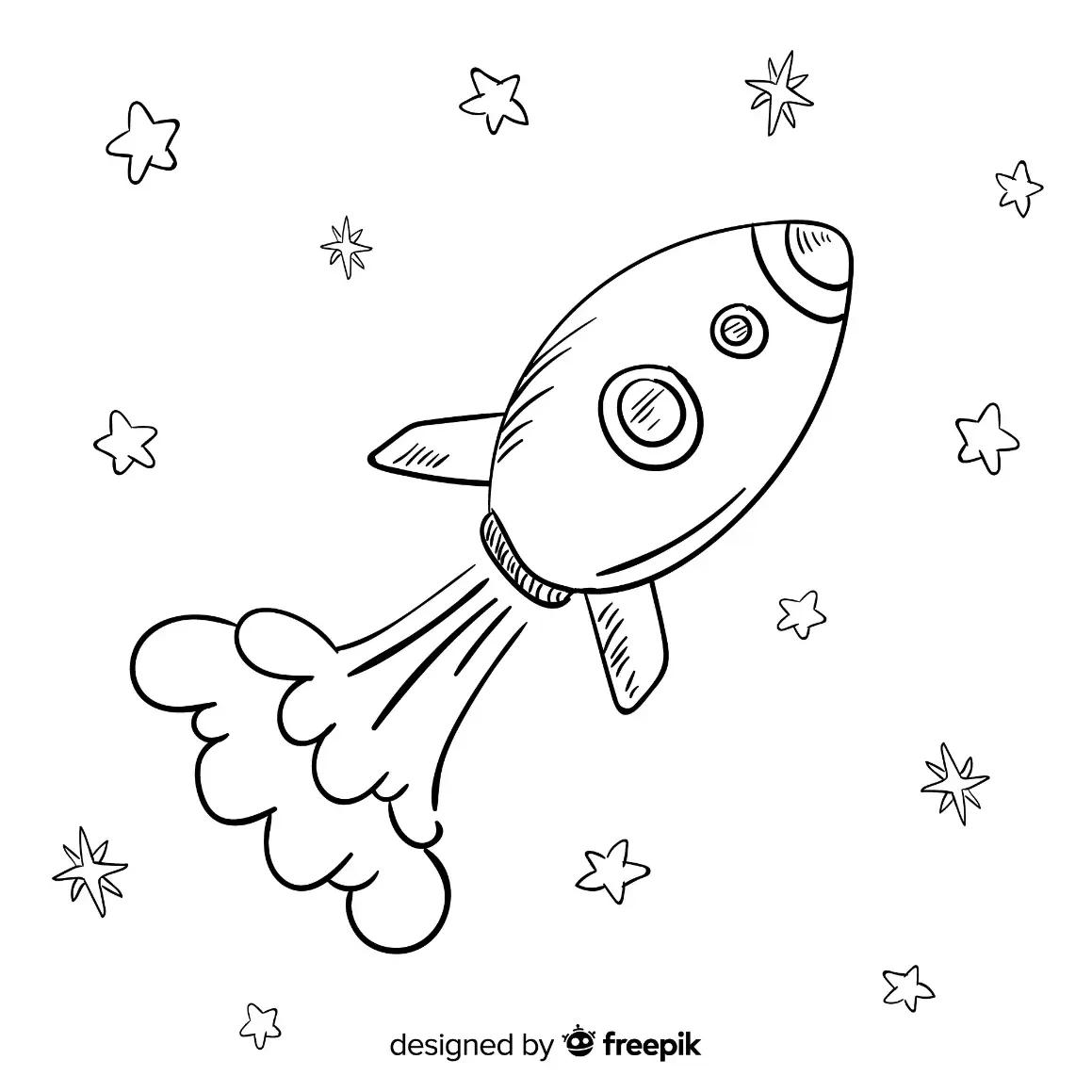 Free Space And Planets Picture To Color In