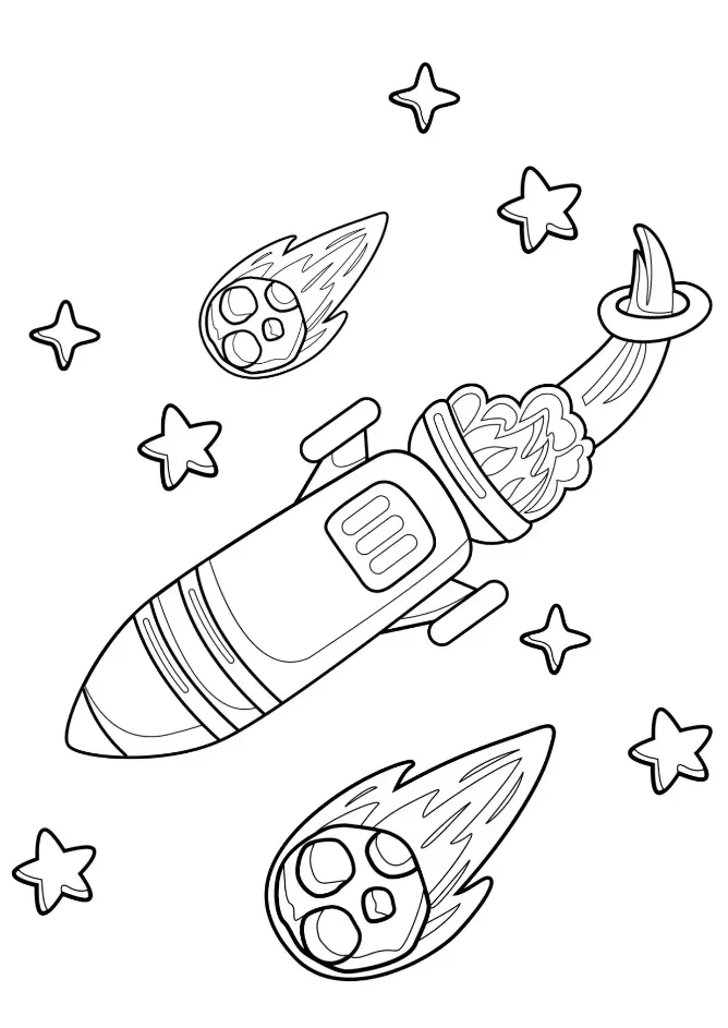 Free Space And Planets Picture To Color In