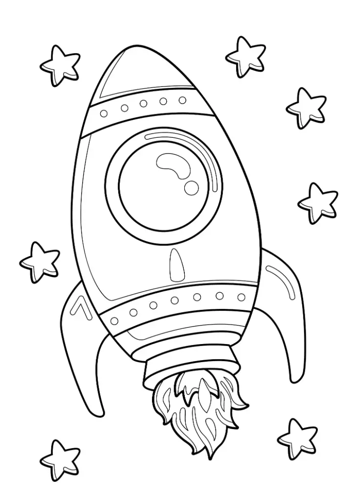 Free Space And Planets Picture To Color In