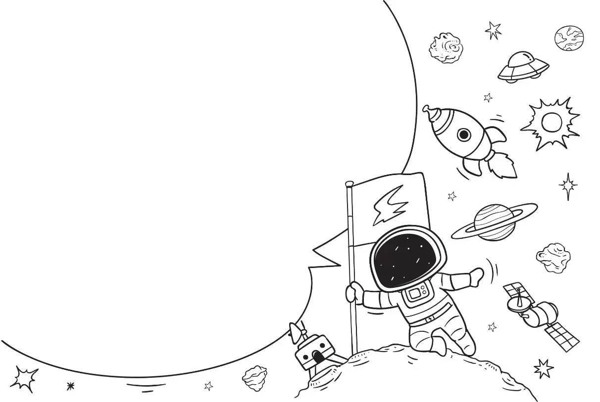 Free Space And Planets Picture To Color In