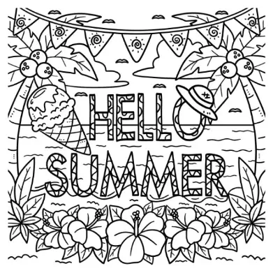 Free Summer Picture To Color In