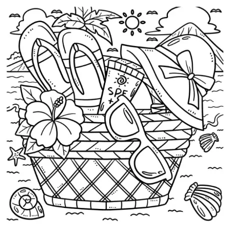 Free Summer Picture To Color In