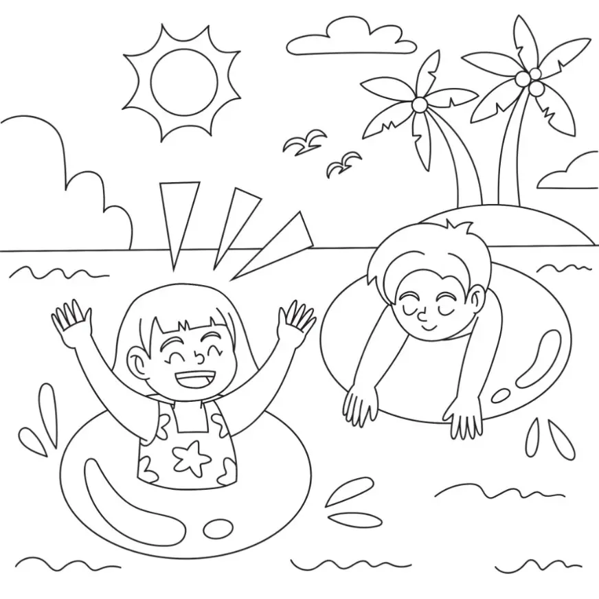 Free Summer Picture To Color In