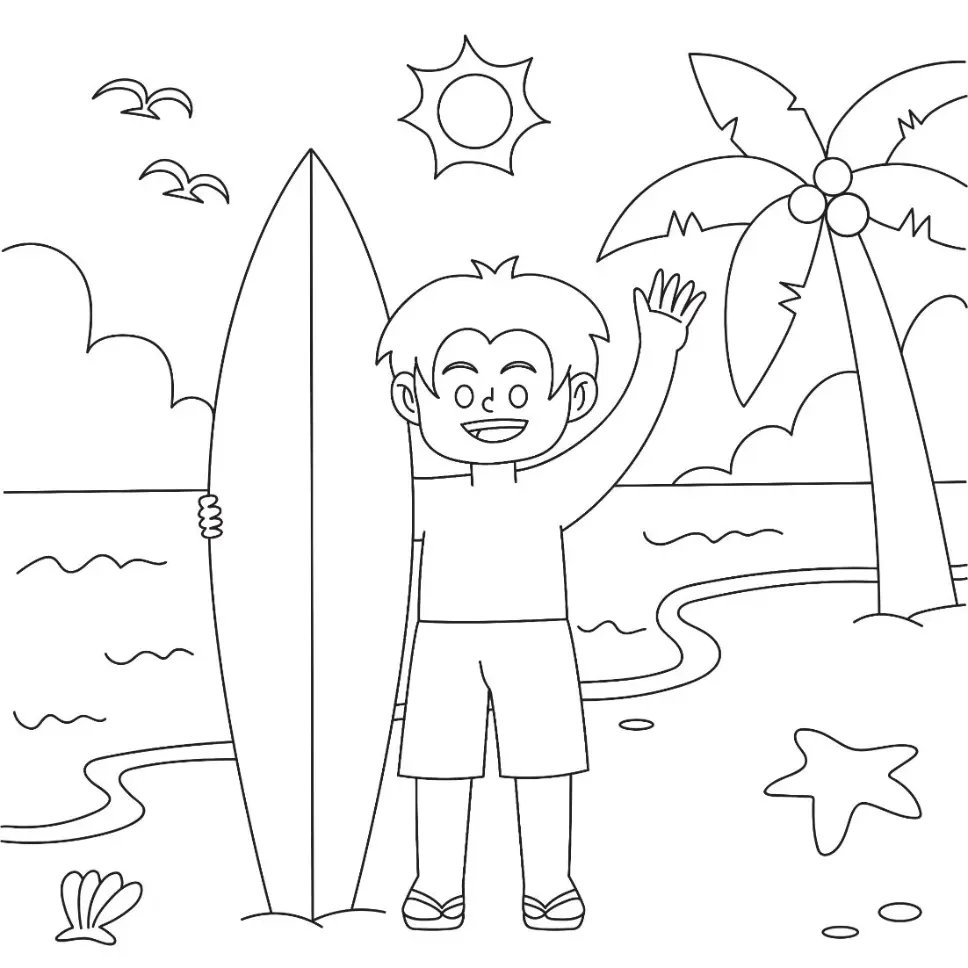 Free Summer Picture To Color In