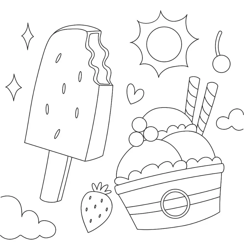 Free Summer Picture To Color In