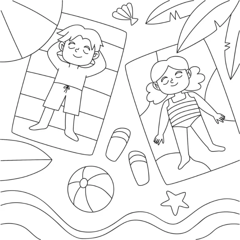 Free Summer Picture To Color In