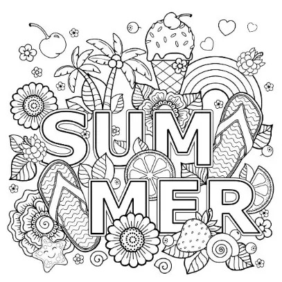 Free Summer Picture To Color In