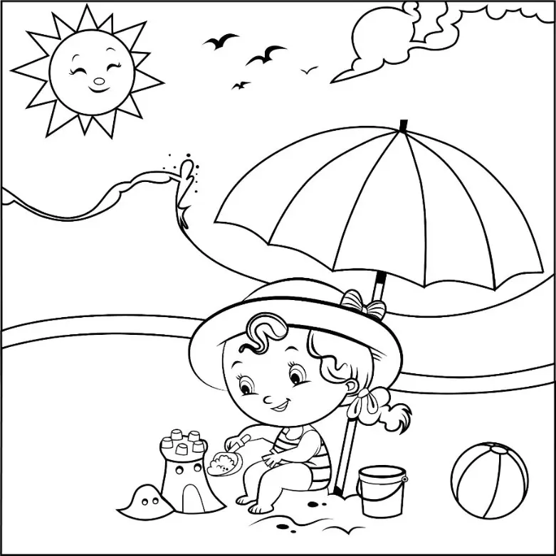 Free Summer Picture To Color In