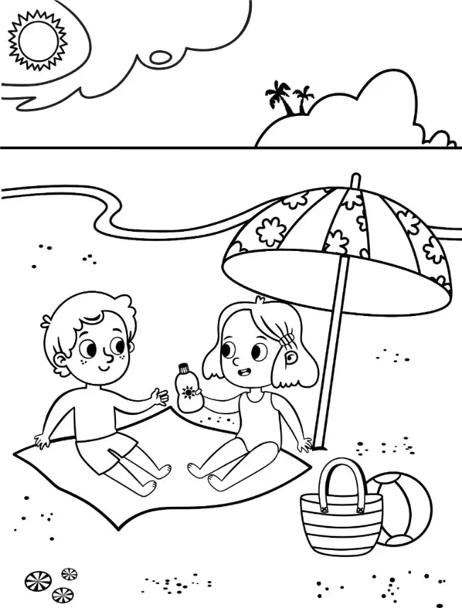 Free Summer Picture To Color In