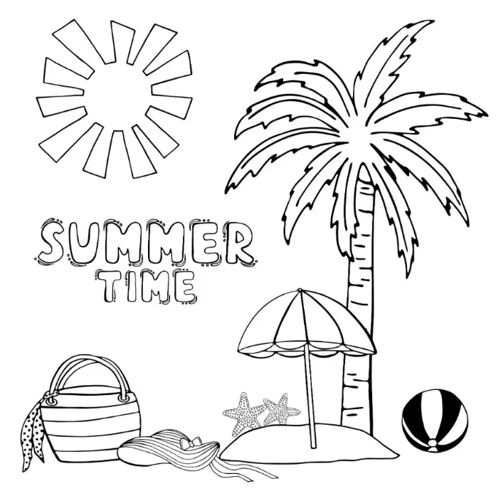 Free Summer Picture To Color In