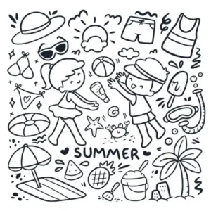 Free Summer Picture To Color In