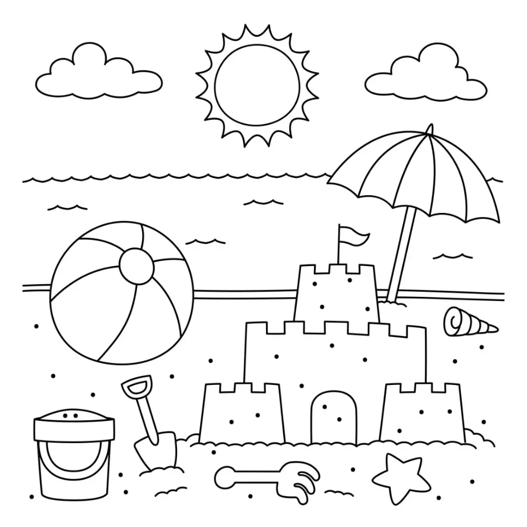 Free Summer Picture To Color In