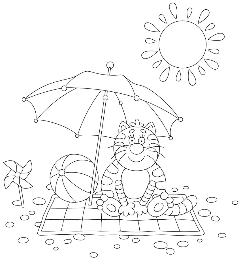 Free Summer Picture To Color In