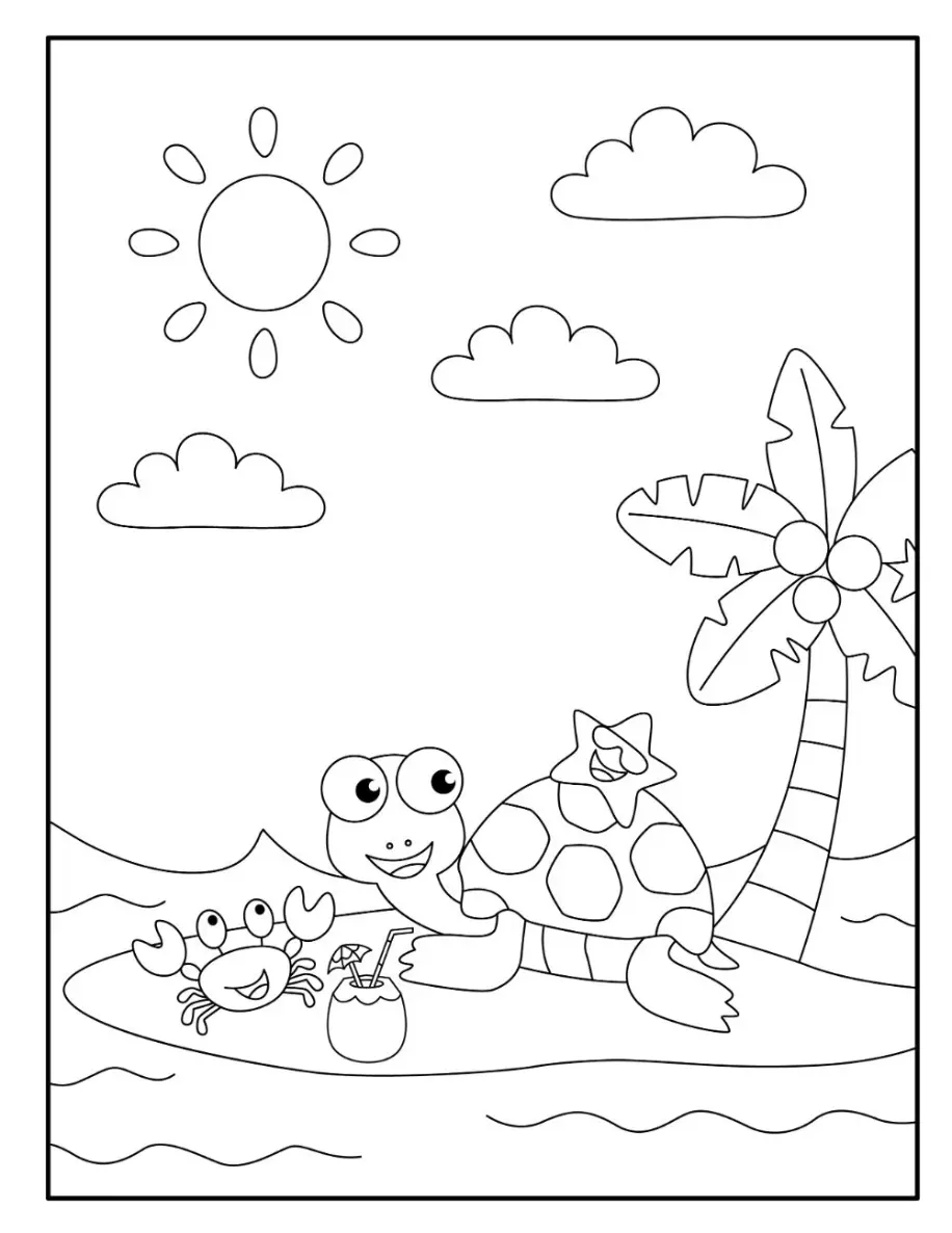 Free Summer Picture To Color In