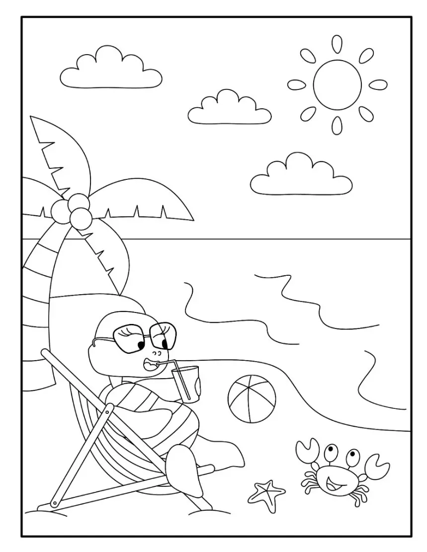 Free Summer Picture To Color In