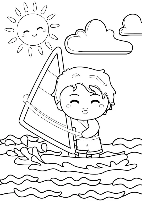 Free Summer Picture To Color In