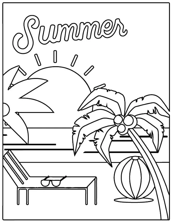 Free Summer Picture To Color In