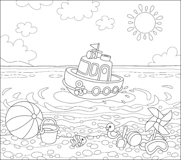 Free Summer Picture To Color In