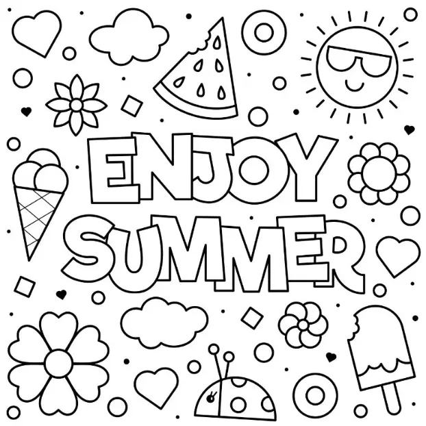 Free Summer Picture To Color In