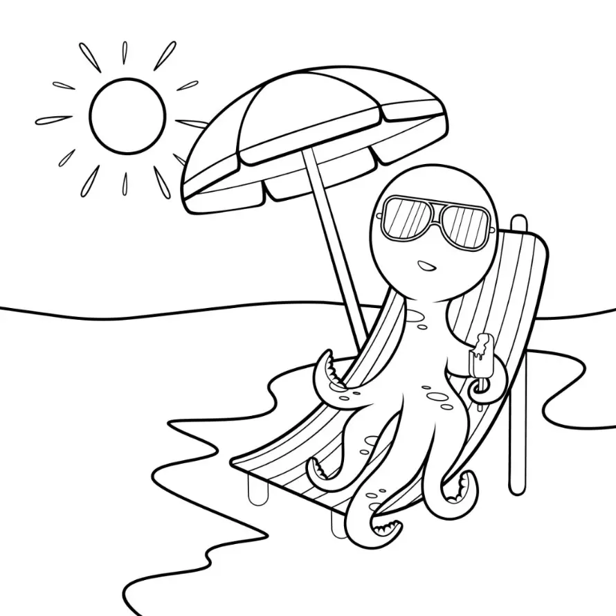 Free Summer Picture To Color In