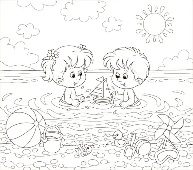 Free Summer Picture To Color In