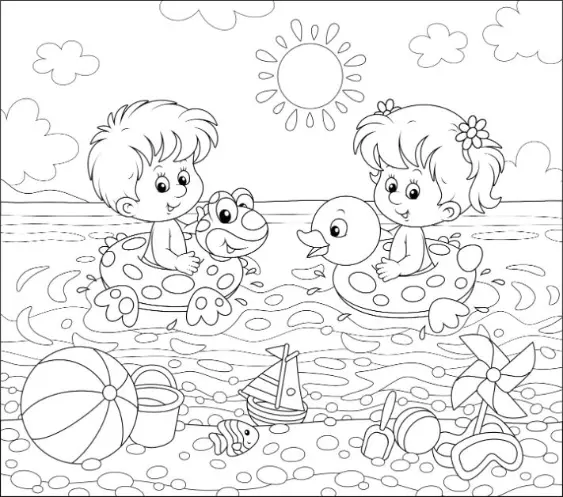 Free Summer Picture To Color In